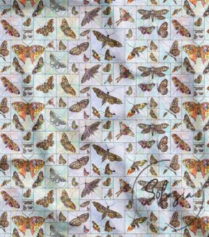 Mosaic Textured Butterfly Pattern Fabric