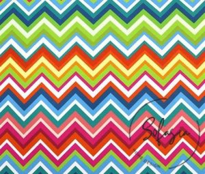 Multicolored Rainbow Zigzag Pattern Curtain and Sofa Fabric