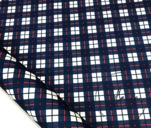 Navy Blue Checkered Fabric