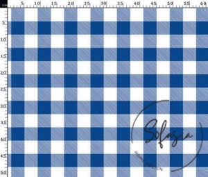 Navy Blue Large Gingham Patterned Fabric