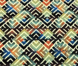 Navy Blue Orange Fabric