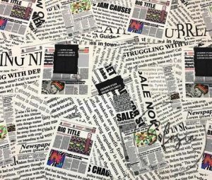 Newspaper Patterned Curtain and Sofa Fabric