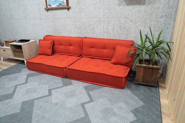 Orange Small Modular Sectional Floor Sofa 31-MB70 - Image 5
