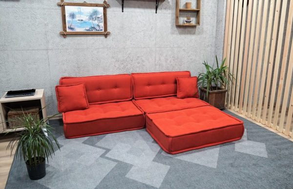 Orange Small Modular Sectional Floor Sofa 31-MB70 - Image 3