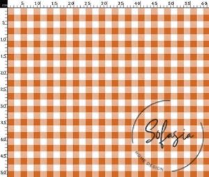 Orange Small Gingham Patterned Fabric