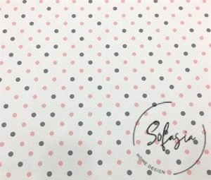 Pink Gray Small Polka Dot Fabric