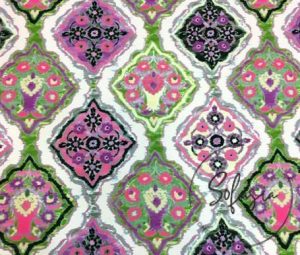 Pink Ikat Argyle Pattern Fabric