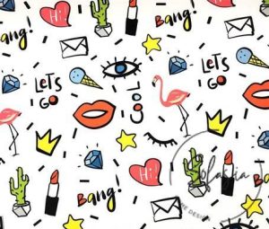 Pop Art Lip Pattern Fabric