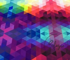 Rainbow Triangles Patterned Fabric