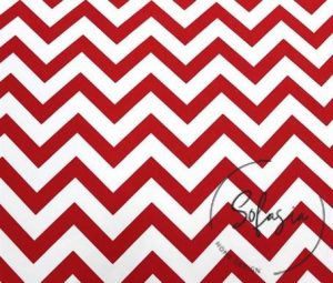 Red and White Zigzag Patterned Curtain and Sofa Fabric