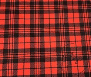 Red Black Scottish Checked Fabric