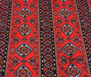 Red Ethnic Patterned Cushion and Curtain Fabric