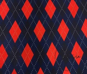 Red Navy Blue Baklava Sweater Patterned Fabric