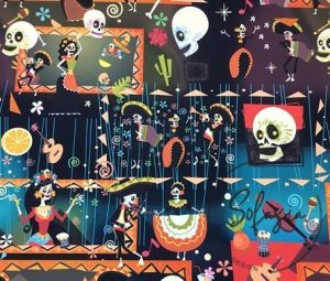 Skull Orchestra Patterned Pop Art Fabric