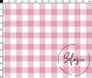 Strawberry Large Gingham Patterned Fabric