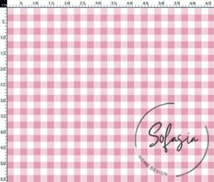 Strawberry Small Gingham Patterned Fabric