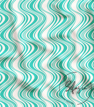 Turquoise Color Stripe Pattern Fabric