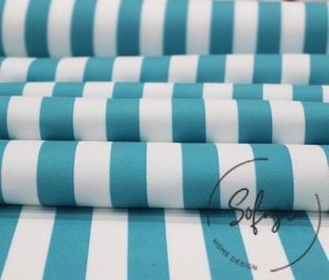 Turquoise Pinstripe Fabric, Sofa and Curtain Fabric