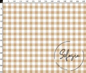 Vanilla Small Gingham Patterned Fabric