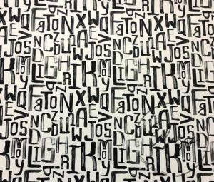 Watercolor Letters Patterned Fabric