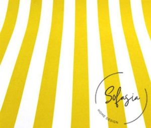 White Yellow Thick Striped Fabric