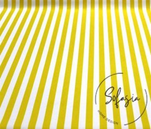 White Yellow Thin Striped Fabric (Curtain and Sofa Fabric)