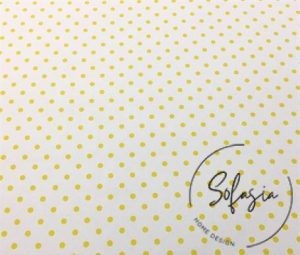 Yellow Small Polka Dot Fabric on White Background