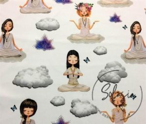 Yoga Patterned Drapery and Sofa Fabric