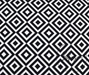 Black and White Interlocking Check Fabric
