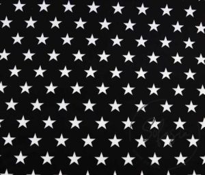 Black Fabric with White Stars