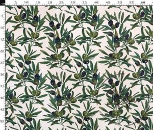Black Olive Patterned Sofa and Curtain Fabric