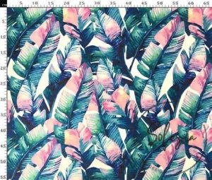 Blue Tropical Banana Leaf Sofa and Curtain Fabric