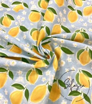 Blue Watercolor Floor Patterned Sofa and Curtain Fabric