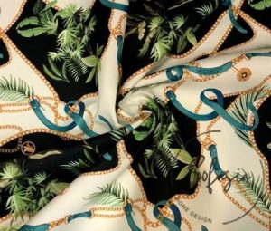Chain Tropical Leaf Pattern Curtain and Sofa Fabric