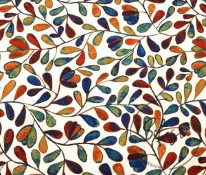 Claret Red Navy Blue Love Ladder Patterned Fabric