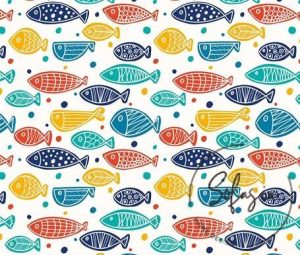 Colorful Fish Pattern Sofa and Curtain Fabric