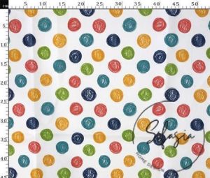 Colorful Polka Dot Patterned Sofa and Curtain Fabric