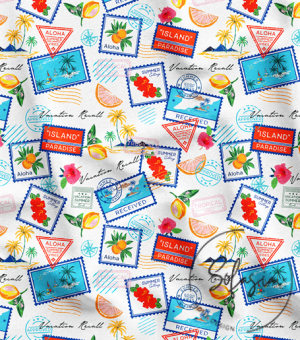 Colorful Summer Patterned Sofa and Curtain Fabric