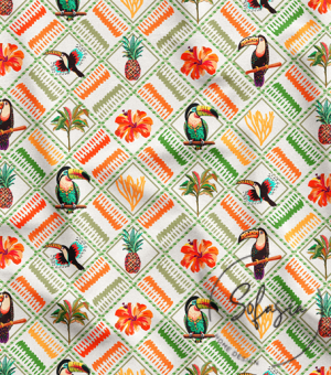 Colorful Tropical Pattern Curtain Fabric