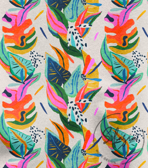 Exotic Floral Patterned Sofa and Curtain Fabric