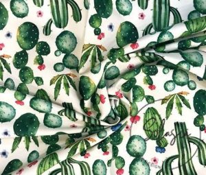 Floral Cactus Patterned Sofa and Curtain Fabric