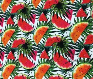 Leafy Watermelons Patterned Sofa Fabric