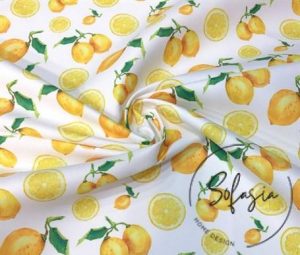 Lemon Patterned Sofa and Curtain Fabric