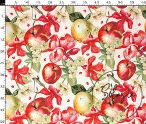Red Apple Patterned Sofa and Curtain Fabric