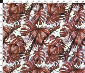 Red Devebase Patterned Fabric