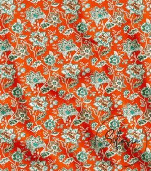 Retro Flower Patterned Sofa and Curtain Fabric