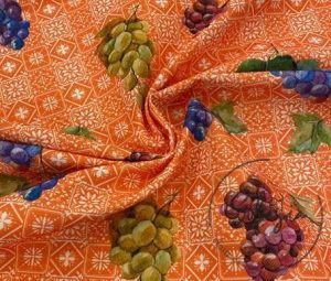 Retro Grape Patterned Sofa and Curtain Fabric