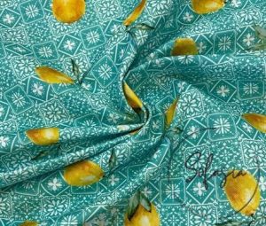 Retro Lemon Patterned Sofa and Curtain Fabric