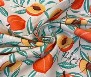 Seaside Peach Patterned Sofa and Curtain Fabric