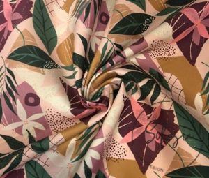 Soft Boho Floral Patterned Sofa and Curtain Fabric